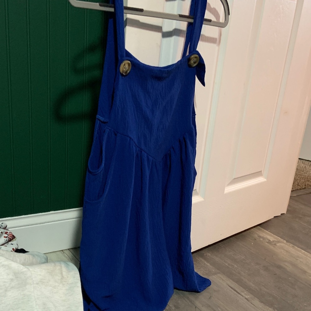 Blue button- Classic Pocket Overall